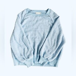 Altar’d State Fuzzy Light Blue Crew Neck Sweater Size Women’s S/M